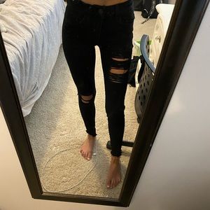 Black American eagle ripped skinny jeans